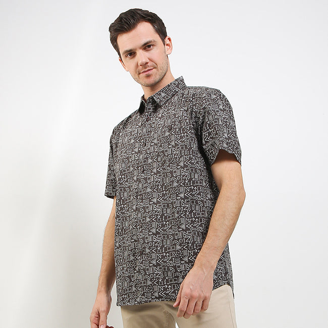 Hush Puppies Pakaian Pria Shirt Ethno In Black