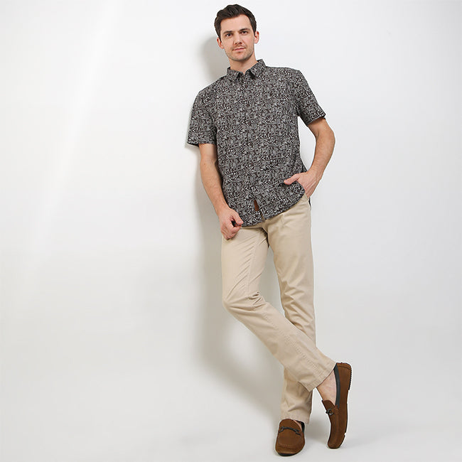 Hush Puppies Pakaian Pria Shirt Ethno In Black