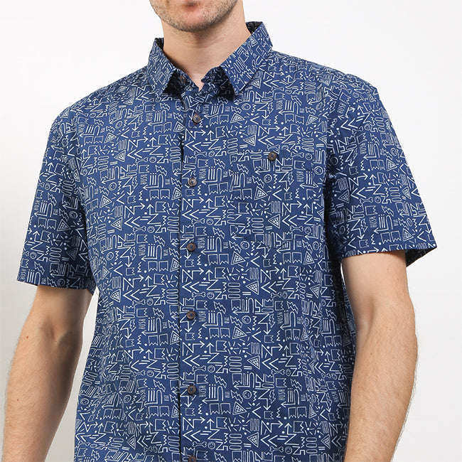 Hush Puppies Pakaian Pria Shirt Ethno In Navy