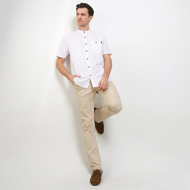 Hush Puppies Pakaian Pria Shirt Damascus 2 In White
