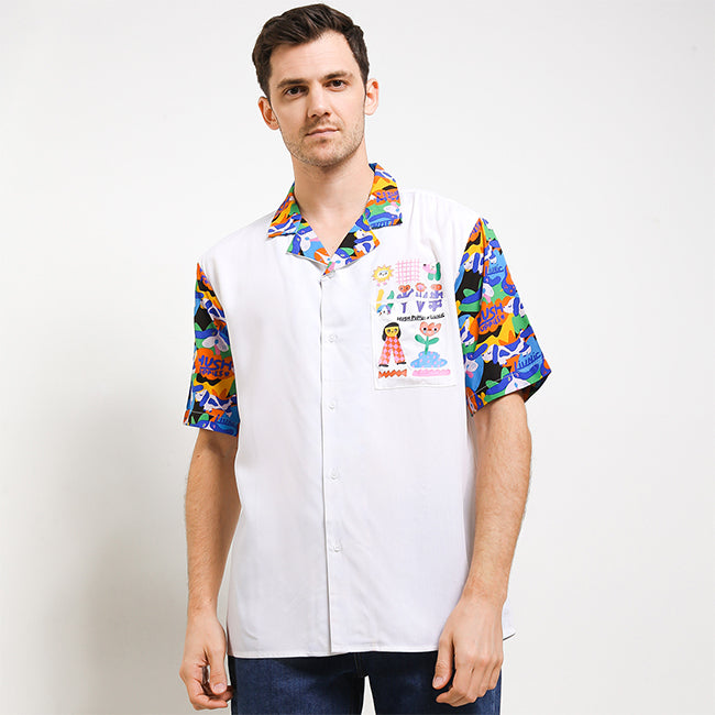 Hush Puppies Pakaian Pria Shirt Legra In White
