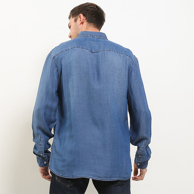 Hush Puppies Pakaian Pria Shirt Himmel In Blue