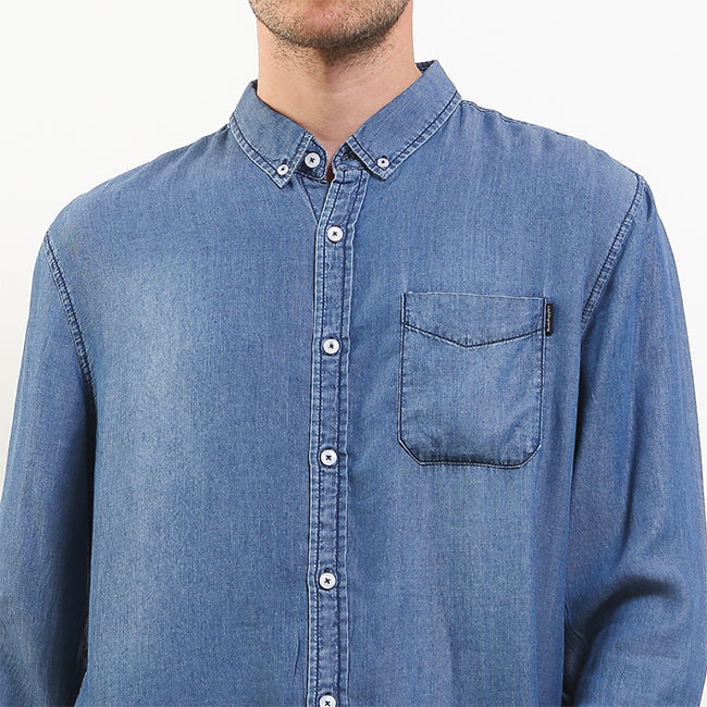Hush Puppies Pakaian Pria Shirt Himmel In Blue