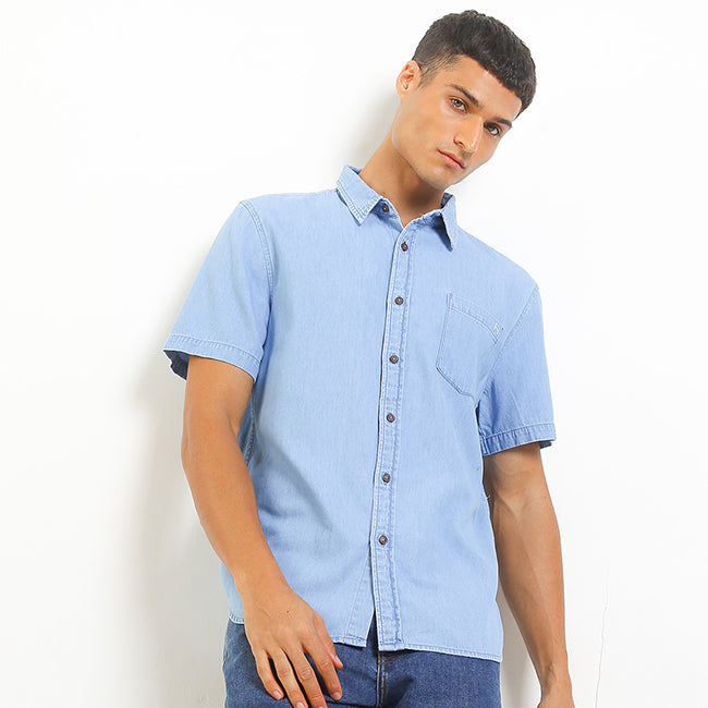 Hush Puppies Pakaian Pria Denim County In Light Blue