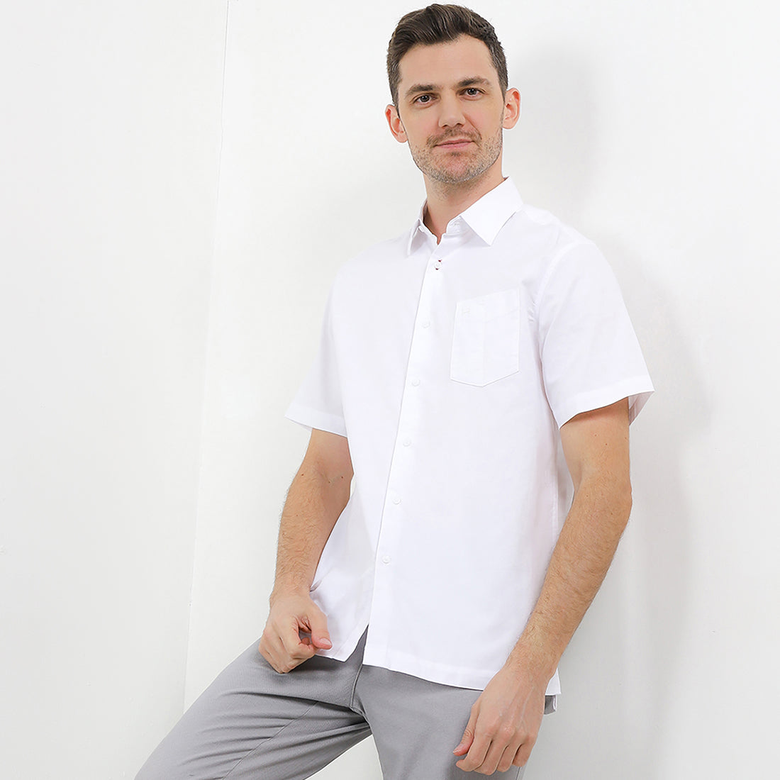 Hush Puppies Pakaian Pria Shirt Trieste In White S