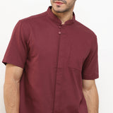 Hush Puppies Pakaian Pria Shirt Zhou In Maroon