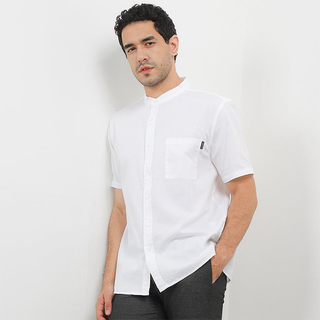 Hush Puppies Pakaian Pria Shirt Macadamia In White