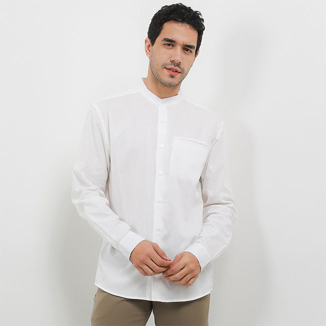 Hush Puppies Pakaian Pria Shirt Robiola In White