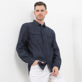 Hush Puppies Pakaian Pria Shirt Windermalt In Dark Blue