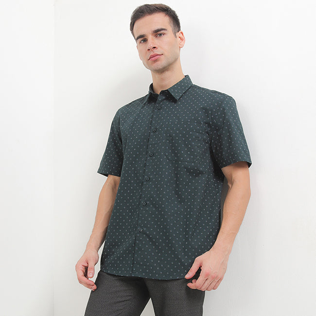 Hush Puppies Pakaian Pria Shirt Bsc Prince In Dark Green