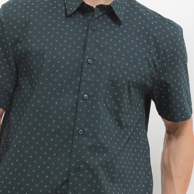 Hush Puppies Pakaian Pria Shirt Bsc Prince In Dark Green
