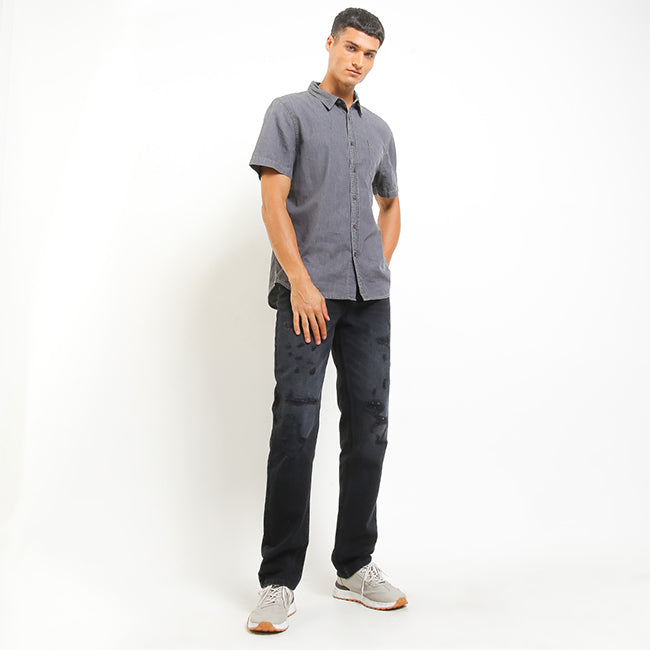 Hush Puppies Pakaian Pria Denim Tail In Black