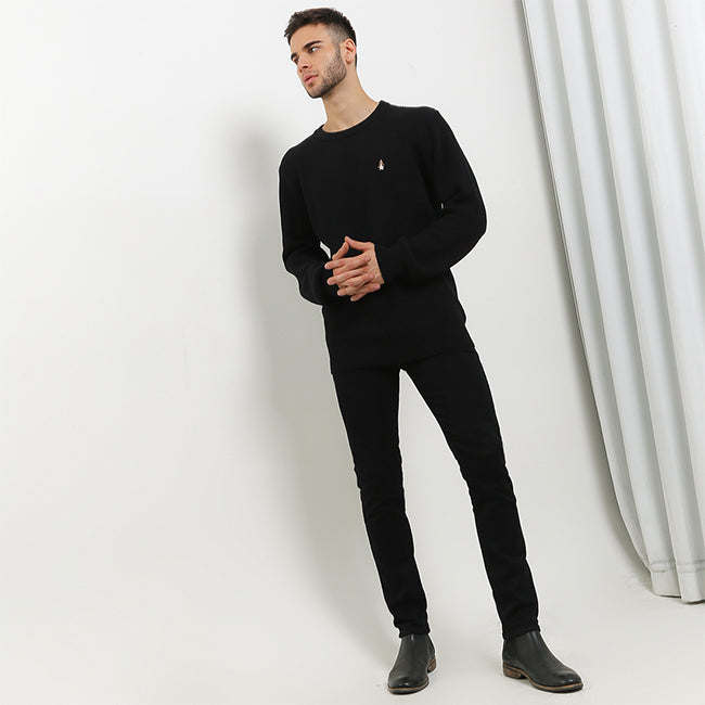 Hush Puppies Pakaian Sweaters Pria Buckwheat In Black