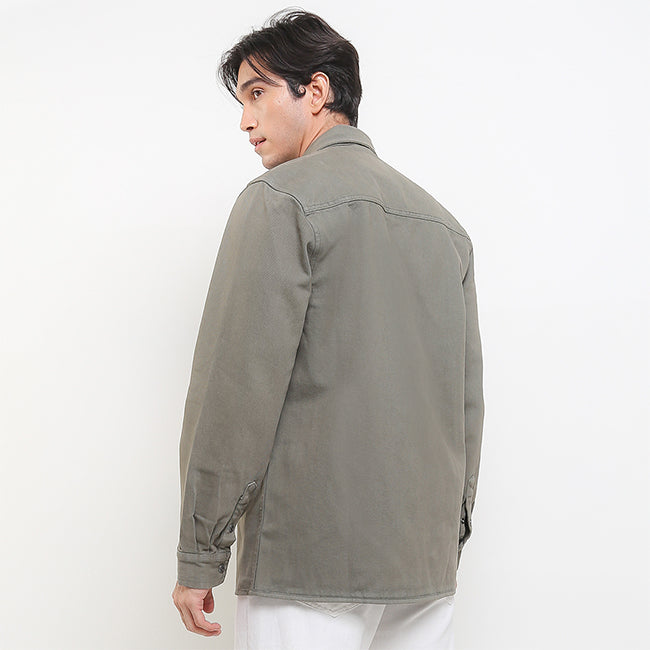 Hush Puppies Pakaian Denim Pria Alamon In Light Olive