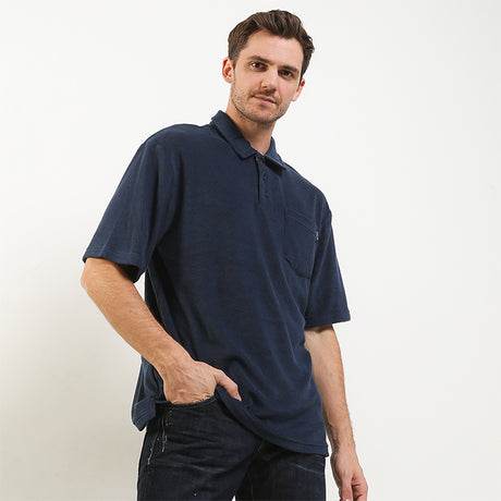 Hush Puppies Pakaian Pria Polo Kram In Navy