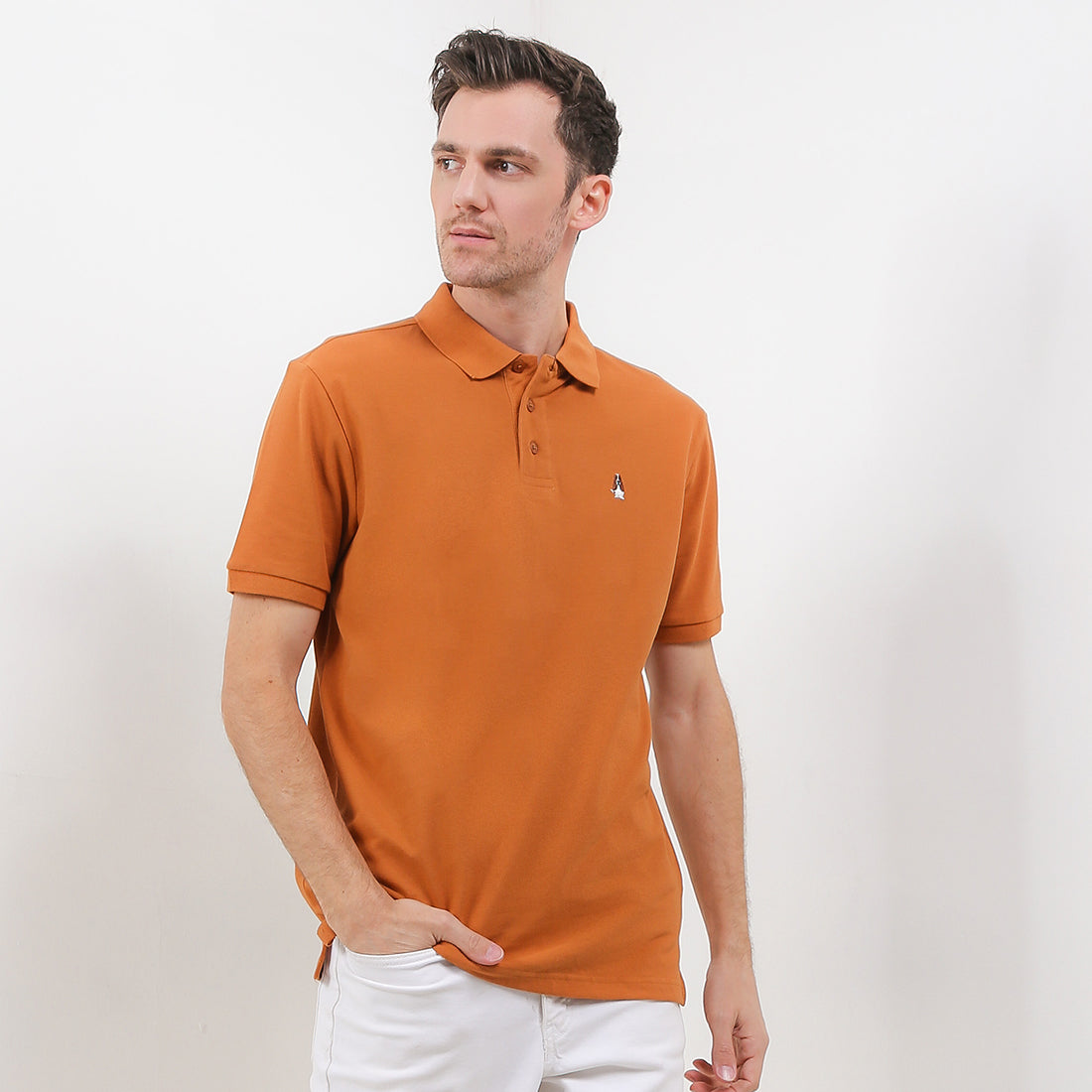 Hush Puppies Pakaian Pria Polo Bsc Tangelo In Mustard