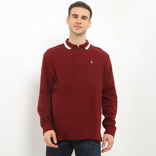 Hush Puppies Pakaian Pria Polo 90S Risotto In Maroon