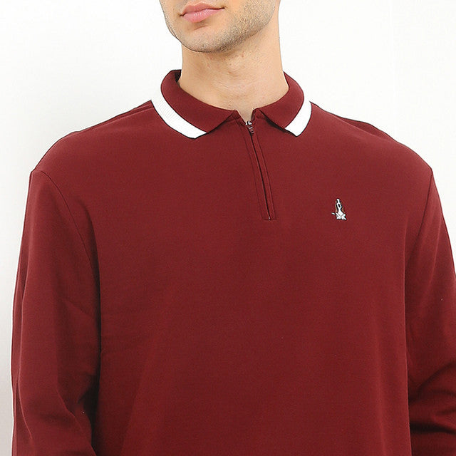 Hush Puppies Pakaian Pria Polo 90S Risotto In Maroon