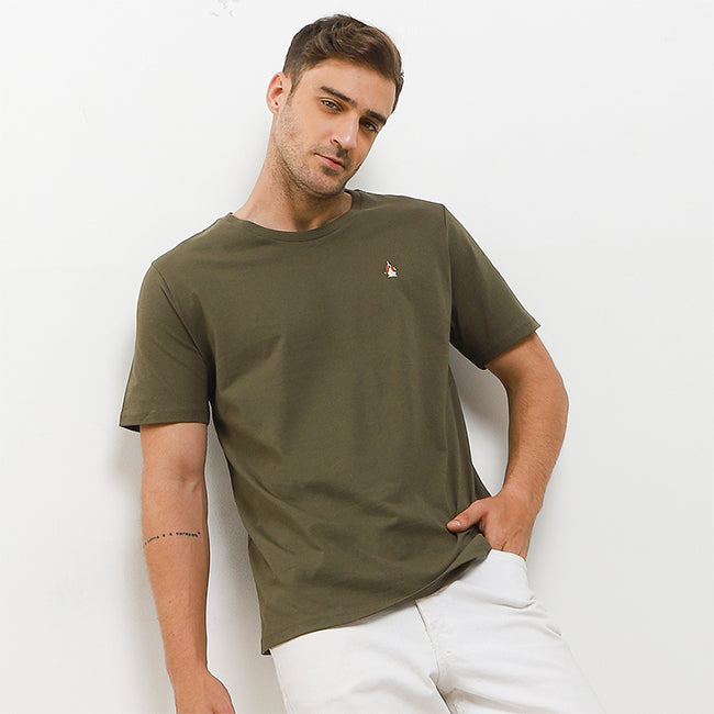 Hush Puppies Pakaian Kaos Pria Leviero Crew 2 In Dark Olive