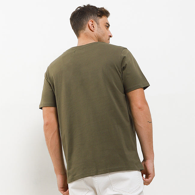 Hush Puppies Pakaian Kaos Pria Leviero Crew 2 In Dark Olive