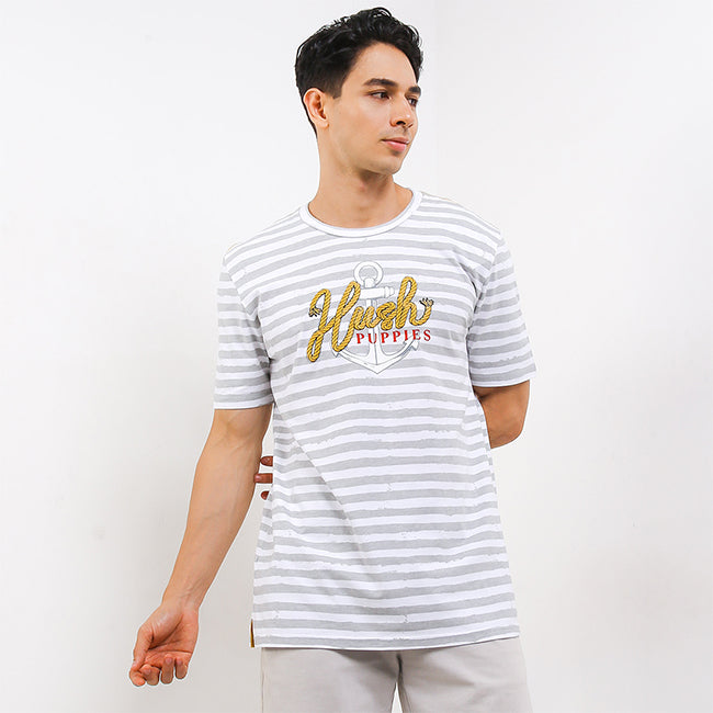 Hush Puppies Pakaian Pria T Shirt Ancora In Gray
