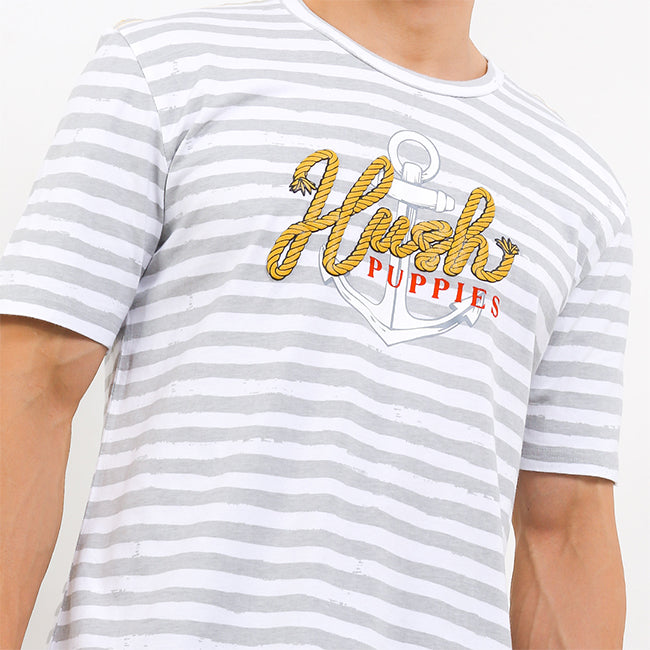 Hush Puppies Pakaian Pria T Shirt Ancora In Gray