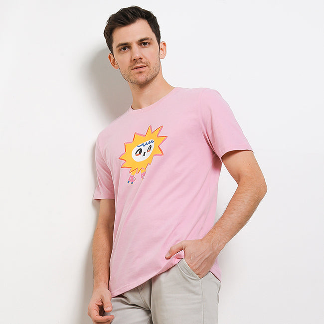 Hush Puppies Pakaian Pria T Shirt Pravo In Pink