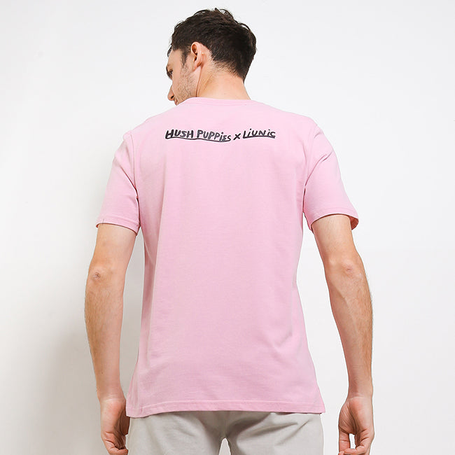 Hush Puppies Pakaian Pria T Shirt Pravo In Pink