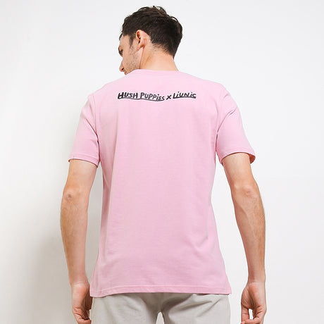 Hush Puppies Pakaian Pria T Shirt Pravo In Pink