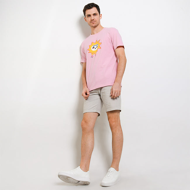 Hush Puppies Pakaian Pria T Shirt Pravo In Pink