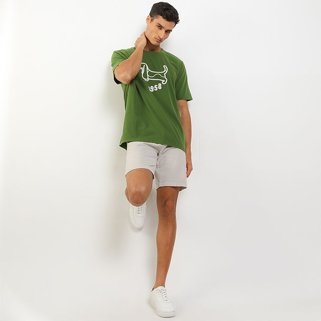 Hush Puppies Pakaian Pria T Shirt Hund In Olive