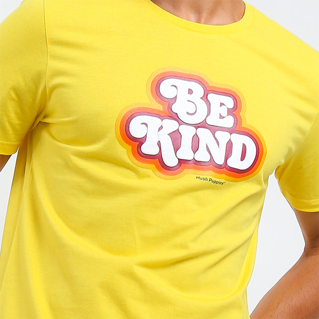 Hush Puppies Pakaian Pria T Shirt Bekind In Yellow