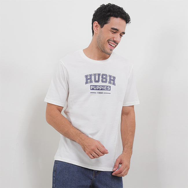 Hush Puppies Pakaian Pria T Shirt Paddington In White