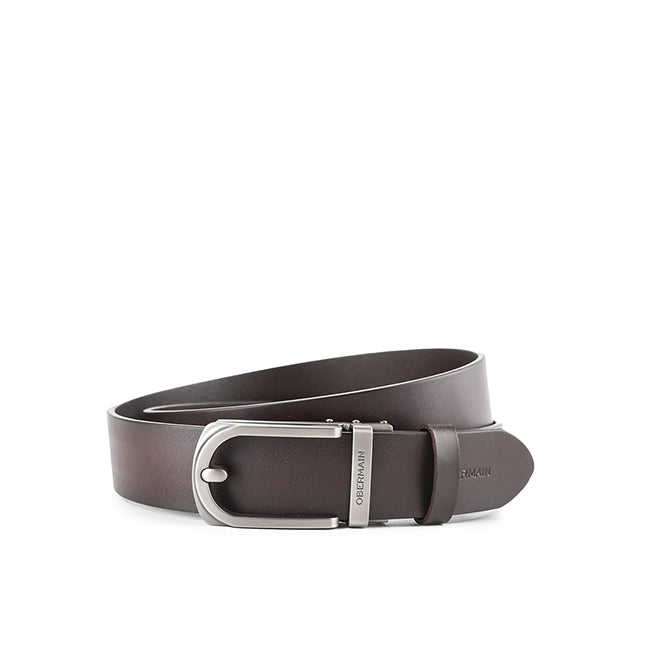 Obermain Men Belt Heng Casual Autolock In Dark Brown