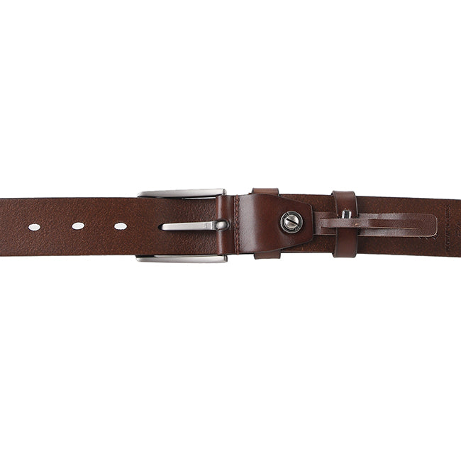 Obermain Men Grey Casual Belt In Dark Brown