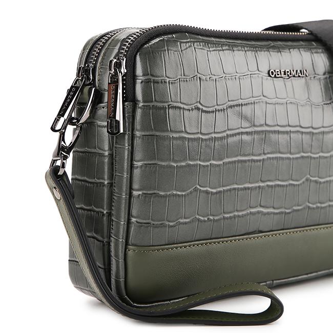 Obermain Tas Pria Romeo Clutch-L In Green