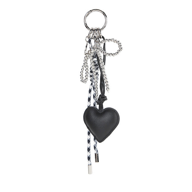 Obermain Women Keychain Gaely Love Ribbon Charm In Black