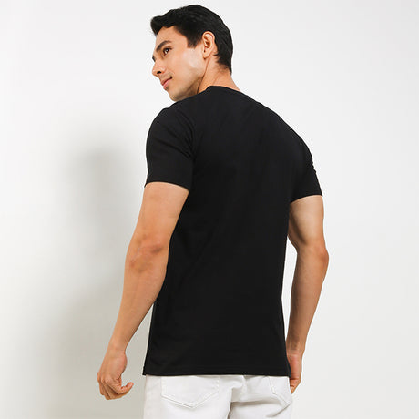Obermain Pakaian Pria Ss Crew In Black-OMW22022BK