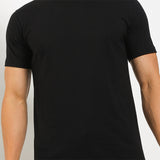 Obermain Pakaian Pria Ss Crew In Black-OMW22022BK