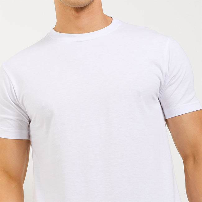 Obermain Pakaian Pria Ss Crew In White-OMW22022WH