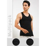 Obermain Pakaian Pria Tank Top Tank In Black-OMW22023BK