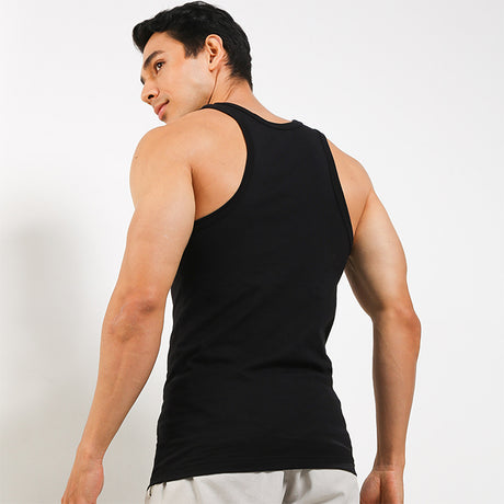 Obermain Pakaian Pria Tank Top Tank In Black-OMW22023BK