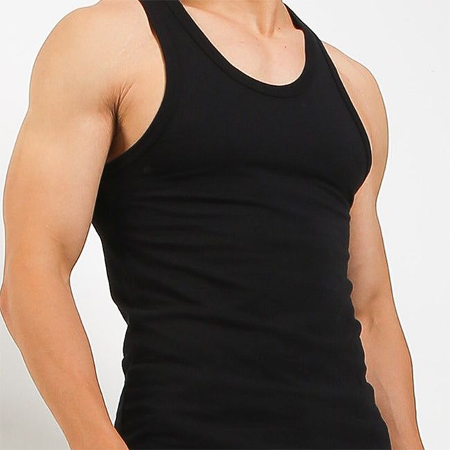 Obermain Pakaian Pria Tank Top Tank In Black-OMW22023BK