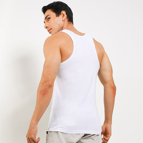 Obermain Pakaian Pria Tank Top Tank In White-OMW22023WH