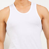 Obermain Pakaian Pria Tank Top Tank In White-OMW22023WH