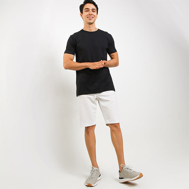 Obermain Pakaian Pria V Neck Ss Crew Bamboo In Black-OMW22024BK