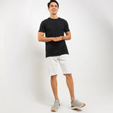 Obermain Pakaian Pria V Neck Ss Crew Bamboo In Black-OMW22024BK