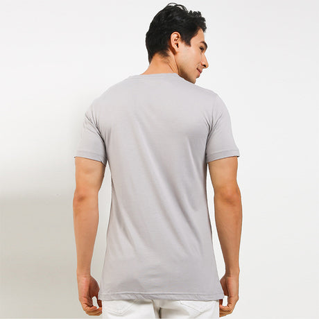 Obermain Pakaian Pria V Neck Ss Crew Bamboo In Gray-OMW22024GY