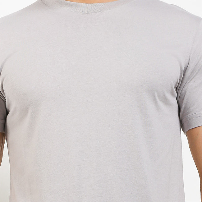 Obermain Pakaian Pria V Neck Ss Crew Bamboo In Gray-OMW22024GY