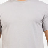 Obermain Pakaian Pria V Neck Ss Crew Bamboo In Gray-OMW22024GY